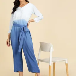 Maaesa Colourblocked Ombre Dye Waist Tie Ups Basic Jumpsuit image 4