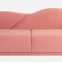 casacraft from pepperfry Odessa Velvet 3 Seater Sofa In Blush Pink Color image 3