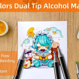 zooglu Colorful Art Markers Sketch Pens 48 Colors With Carrying Case image 5