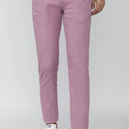 peter england Men Slim Fit Purple Cotton Blend Trousers-picture-12