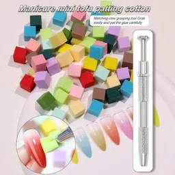 el syco 99 pcs Nail Sponges for Ombre, 0.39" Nail Art Sponge with Gripper Pen image 4