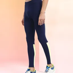 hrx by hrithik roshan Color Block Men Blue Tights image 3