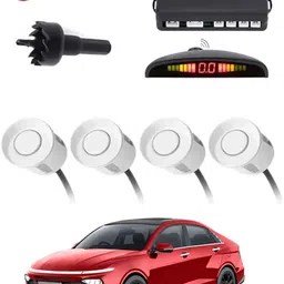 aarsh store Universal 4 White Reverse Parking Sensor-AF25B368 Universal 4 White Reverse Parking Sensor-AF25B368 Parking Sensor-picture-32