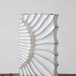 Zephyra White Resin Vase Contemporary Decorative Accent (White)-image-57