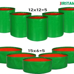 JIRSTAME 12 X 12 inch -Pack of 5 & 15 X 6 inch -Pack of 5 for Gardening Grow Bag Grow Bag-picture-17