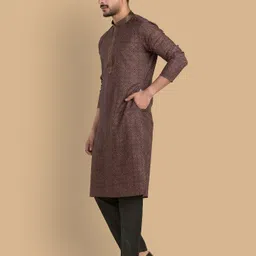 trends of ethnic Men Geometric Print, Printed Cotton Silk Ethnic Dress image 3