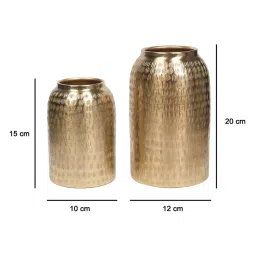Aluminium Cylindrical Shaped Vase Set Of 2 Pcs By Market 99 image 3