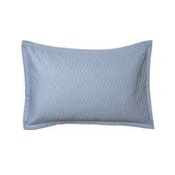 maspar Blue Solid 300 TC Cotton 2 Pillow Sham Set image 1