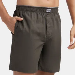 jockey Solid Men Dark Green Boxer Shorts image 2