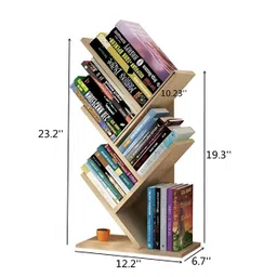 matterhorn Tree Shape Bookcase Engineered Wood Open Book Shelf image 4