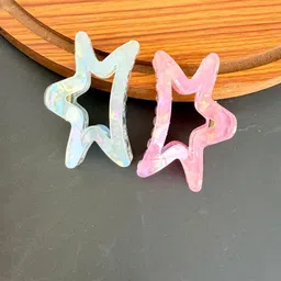 radhya accessories Stylish Hair Clutchers Holographic Hair Clips, Design 3, Strong Grip, Pack of 2 Hair Claw image 5