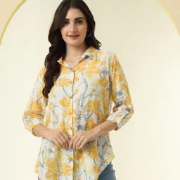 charmant Women Oversized Fit Printed Casual Shirt image 3