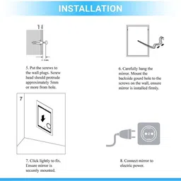 khushi decors Touch Sensor & Round Zig Zag Frame Wall Mirror Light Size:18" x 18" Bathroom Mirror image 5