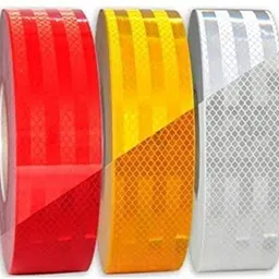 autovision Imported Reflective Conspicuity Tape, 1 inch (1 Meter Each) (White, Red, Yellow) 25.4 mm x 3 m White, Red, Yellow Reflective Tape image 2