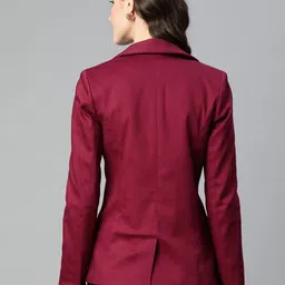 love purple Women Solid Single Breasted Casual Blazer image 2