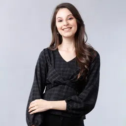 tokyo talkies Casual Regular Sleeves Solid Women Black Top-picture-15