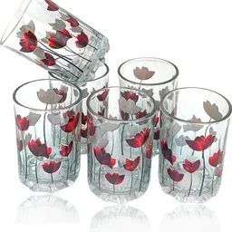 crockware (Pack of 6) FLORIST-07 Glass Set Water/Juice Glass-picture-16