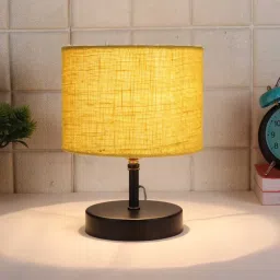 Devansh Iron Table Lamp With Yellow Jute Shade by New Era image 1