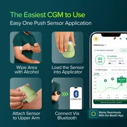 beato Bluetooth Connected CGM, Lasts 15 Days, No Scanning Needed (Pack of 1) Glucometer image 5