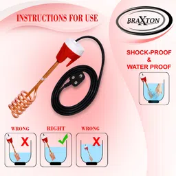 braxton Shock-Proof & Water-Proof Copper Red PRC-15 1500 W Shock Proof Immersion Heater Rod image 5