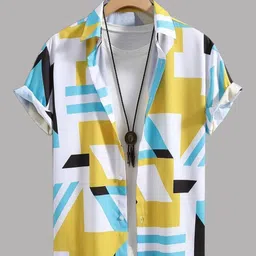 Men Printed Casual Multicolor Shirt-image-4