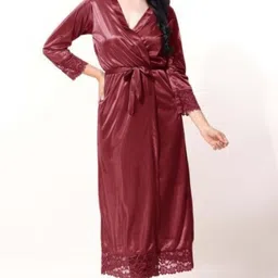 punnu Pack of 3 Women Nighty with Robe image 3