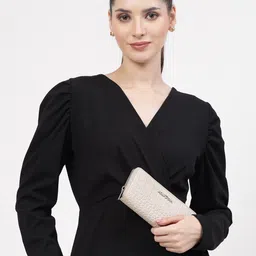 AQUATAN Textured Zip Detail Leather Zip Around Wallet image 1