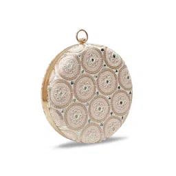 THE TAN CLAN Pink Inaara Round Clutch with Detachable Chain image 4