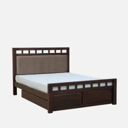 woodsworth from pepperfry Ulyano Sheesham Wood King Size Bed In Scratch Resistant Provincial Teak Finish With Drawer Storage image 4