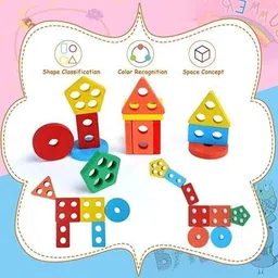 kappali Angle Geometric Plastic Blocks, Sorting & Stacking Toys for Toddlers and Kids, image 2