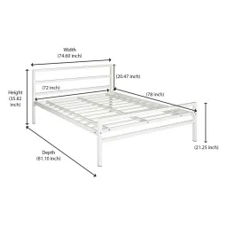 nilkamal sleep Striker Metal King Size Bed in White Finish image 4