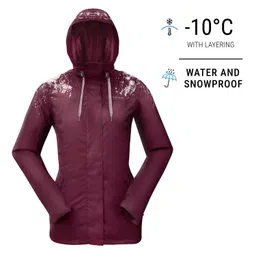 Women Winter Jacket for Hiking SH500 -10°C Burgundy-image-83