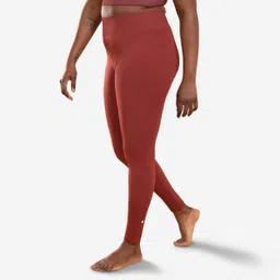 Women Yoga Leggings Long Seamless Burgundy-image-21