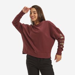 domyos Women's Sweater 120 For Gym Print-Burgundy-picture-22