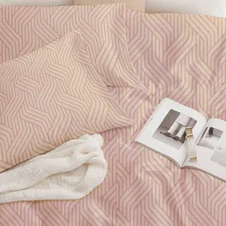 sleepsia Pink 100% Satin Queen Double Bedsheet 300 TC with 2 Pillow Covers image 5