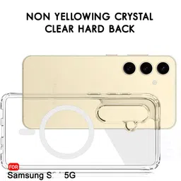 ameyaa Back Cover for Samsung Galaxy A35 Magsafe Soft Silicone TPU Bumper & Hard PC Crystal Clear Anti-Yellow image 2