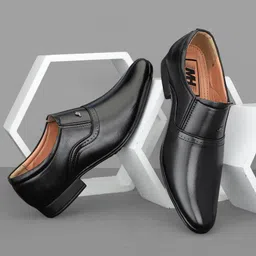 m h footwear 100% Pure Leather Moccasions Party wear formal office shoes (Highly Comfortable) Slip On For Men image 2