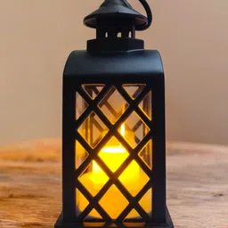 msdecor 01 Black, Yellow Plastic Hanging Lantern image 4