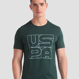 U.S. Polo Assn. Pack Of 2 Typography Printed Pure Cotton Lounge T-Shirts image 2