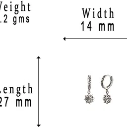 jsaj Silver Earing CHARM HANGING PLAIN BAALI Silver Hoop Earring image 3