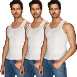 macho sporto Pack of 3 Parka Vest White Round Neck Men Vest-picture-21