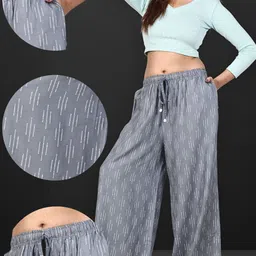 4k fashion Pack of 2 Women Relaxed Maroon, Grey Viscose Rayon Trousers image 3