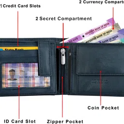 lorenz Men Casual, Formal Blue Genuine Leather RFID Wallet image 5