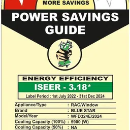 blue star 2024 Model 2 Ton 3 Star Window AC- Ivory image 3