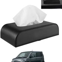 ayw Tissue Holder Black Leatherite/Include Tissue/Save Space For Home/Car/Office-249 Vehicle Tissue Dispenser-picture-23