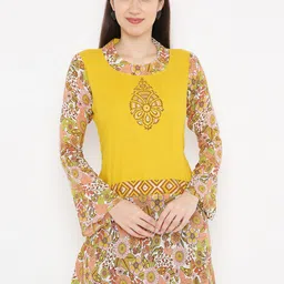 Peppertree Yellow & White Viscose Rayon Printed Tunic-picture-27