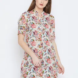BAESD Mandarin Collar Floral Printed Tunic-picture-38