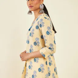 Soch Floral Printed Notched Neck Cotton Tunic image 4