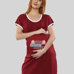 SillyBoom Graphic Printed Maternity T-shirt Nightdress-image-60
