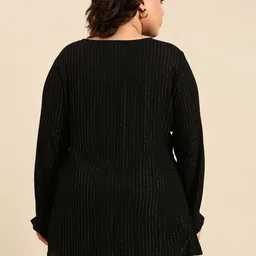 The Pink Moon Striped V Neck Cotton Tunic image 4